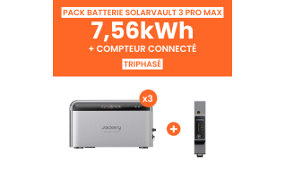 Pack 3 Batteries Solaire Jackery SolarVault 3 Pro Max AC 7.56 kWh + Compteur triphasé