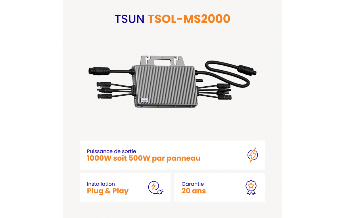 Kit solaire Plug & Play Amerisolar 2000W