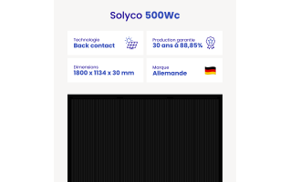 Panneau solaire SOLYCO 500Wc - Back Contact bi-verre bifacial