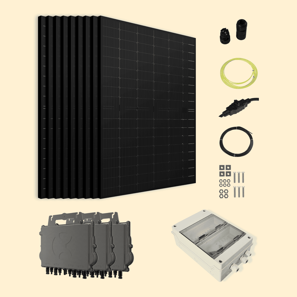 Kit Solaire Triphasé 4500W SOLYCO – Micro-onduleur APSYSTEMS QT2