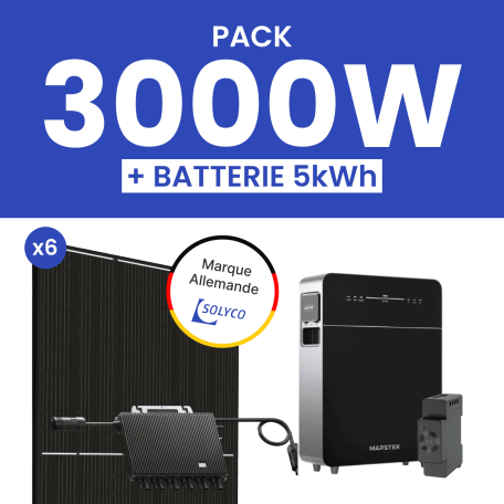 Kit Solaire Autoconsommation 3000W SOLYCO - Batterie Marstek Venus E 5,12kWh