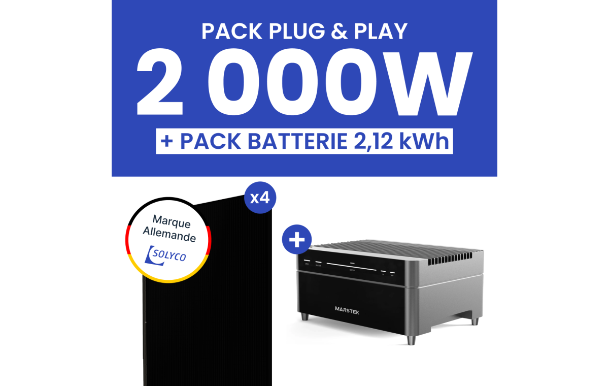 Kit Solaire Plug and Play 2000W SOLYCO + Marstek Venus A 2,12kWh