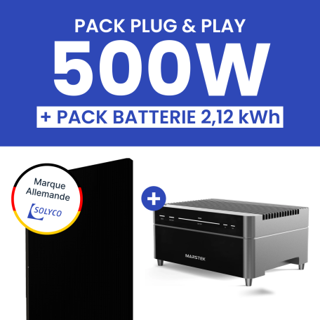 Kit Solaire Plug and Play 500W SOLYCO + Batterie Marstek Venus A 2,12kWh