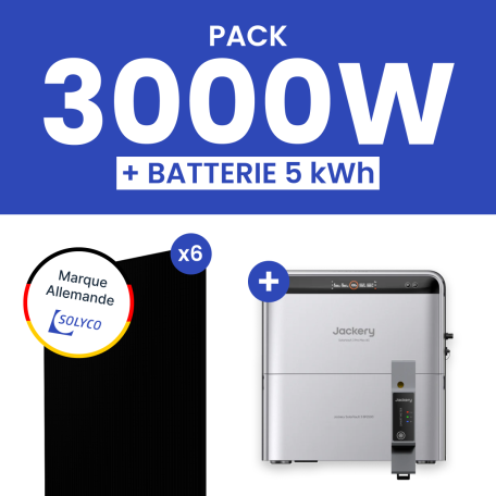 Kit Solaire Autoconsommation 3000W SOLYCO avec Batterie Jackery 5 kWh