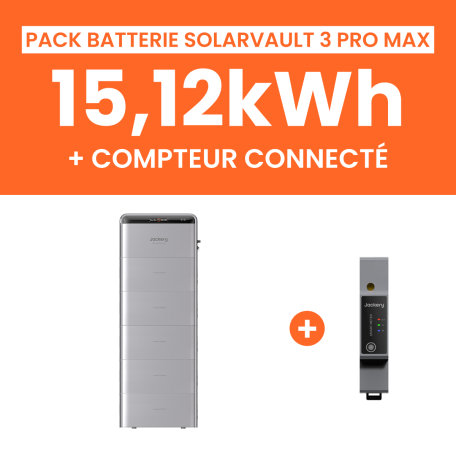 Pack Batterie Solaire Jackery SolarVault 3 Pro Max AC 15,12kWh avec Smartmeter