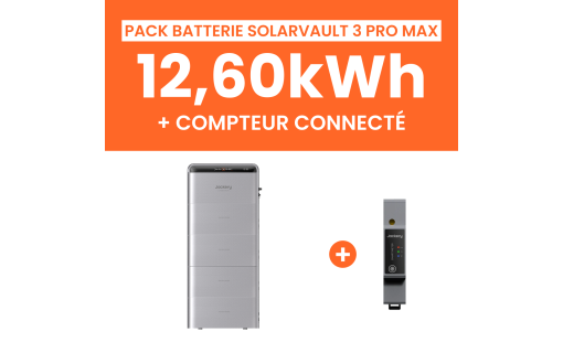 Pack Batterie Solaire Jackery SolarVault 3 Pro Max AC 12,60kWh avec Smartmeter