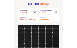 Panneau Solaire MK-SUN 600Wc Bifacial Biverre