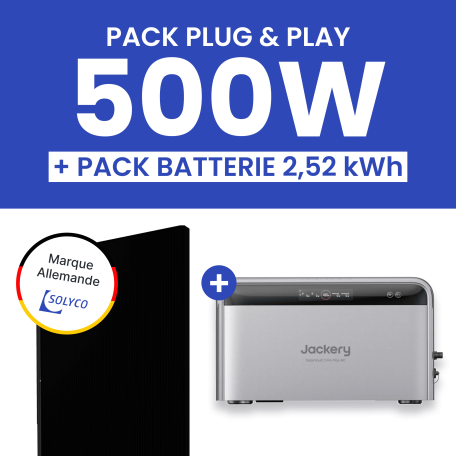 Kit Solaire Plug and Play 500W SOLYCO + Batterie Jackery SolarVault 3 Pro 2,52kWh