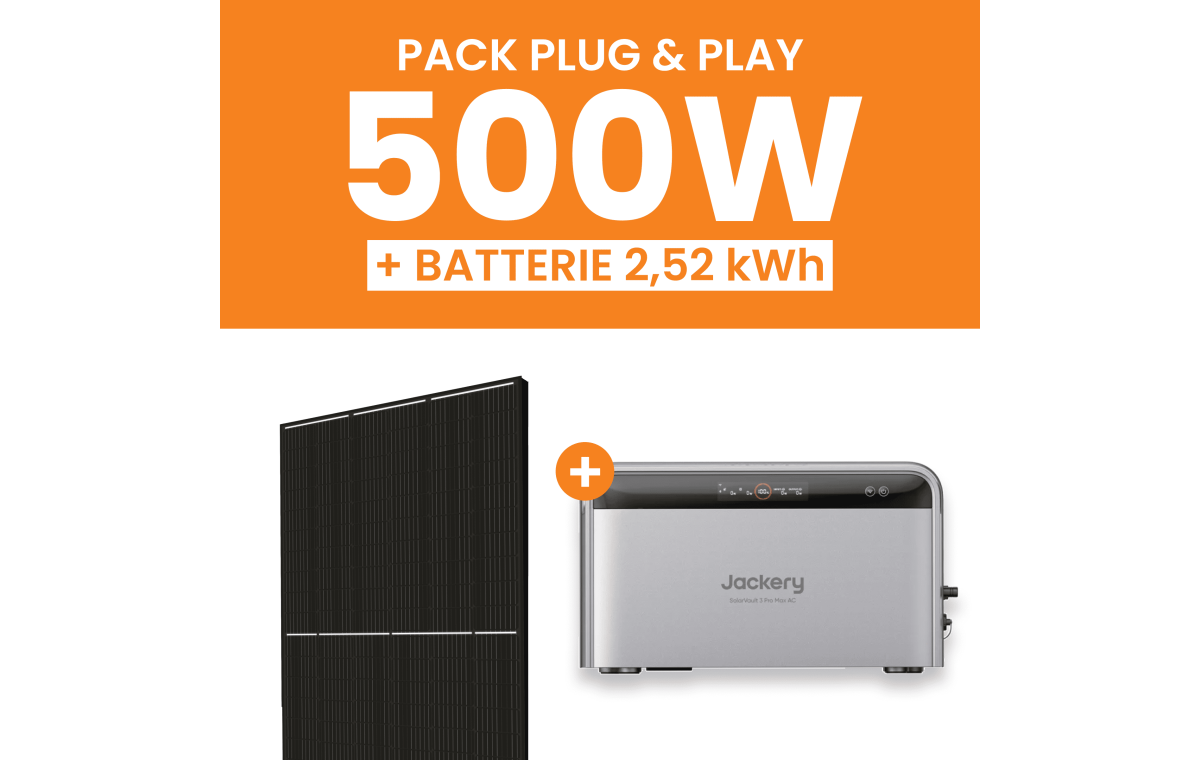 Kit Solaire Plug and Play 500W Amerisolar + Jackery SolarVault 3 Pro