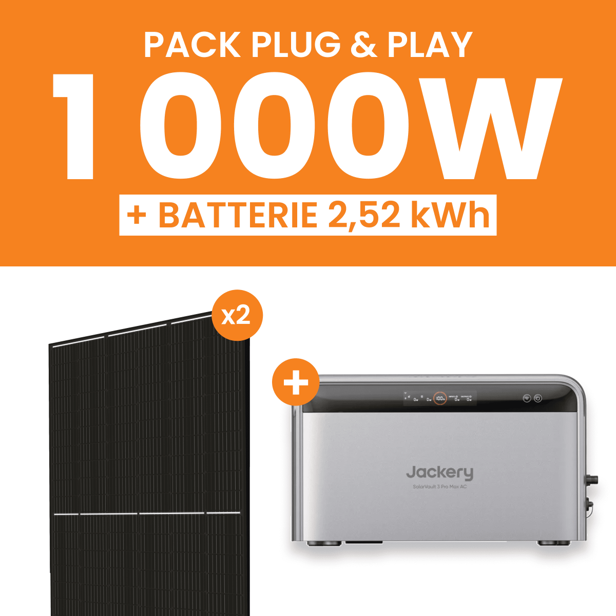 Kit Solaire Plug and Play 1000W Amerisolar + Jackery SolarVault 3 Pro