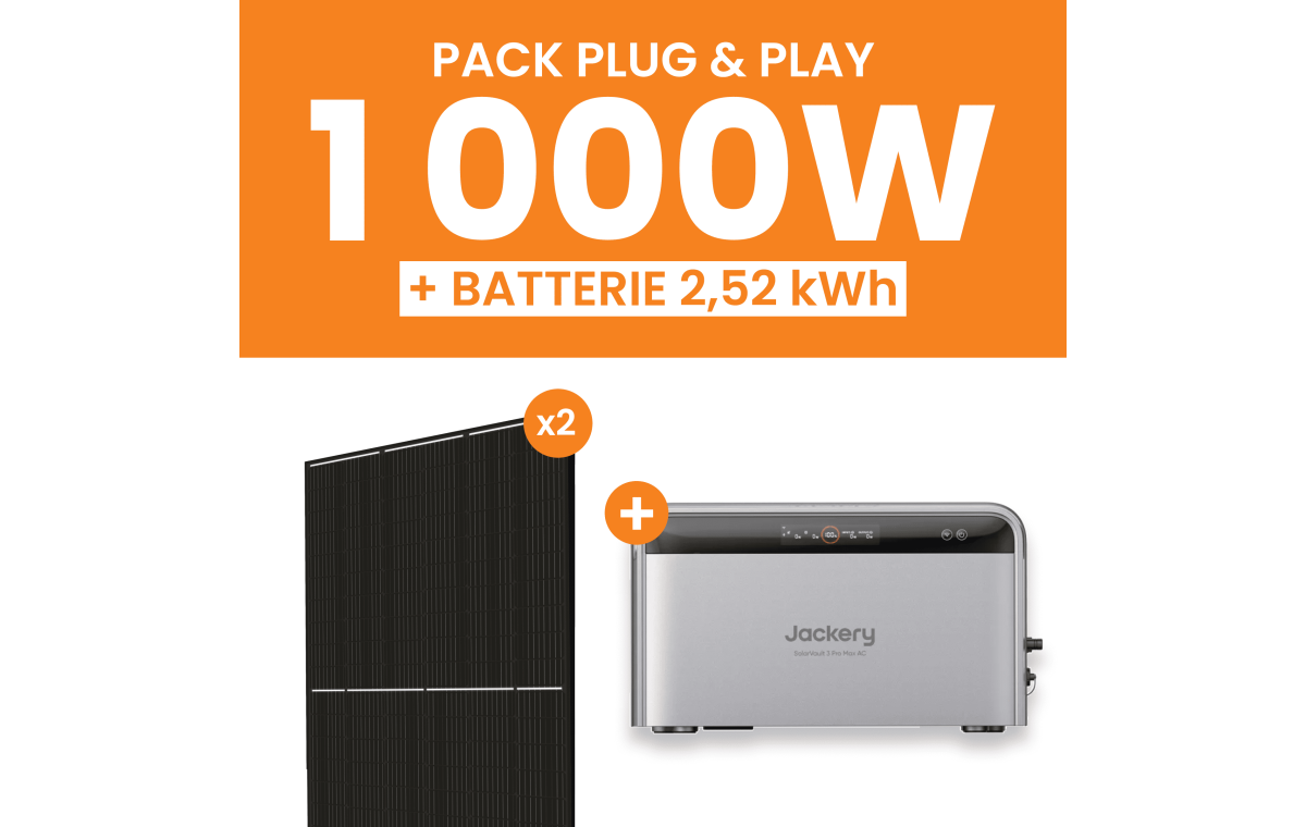Kit Solaire Plug and Play 1000W Amerisolar + Jackery SolarVault 3 Pro