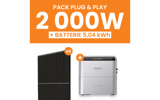 Kit Solaire Plug and Play 2000W Amerisolar + Jackery SolarVault 3 Pro + Batterie Additionnelle BP2500