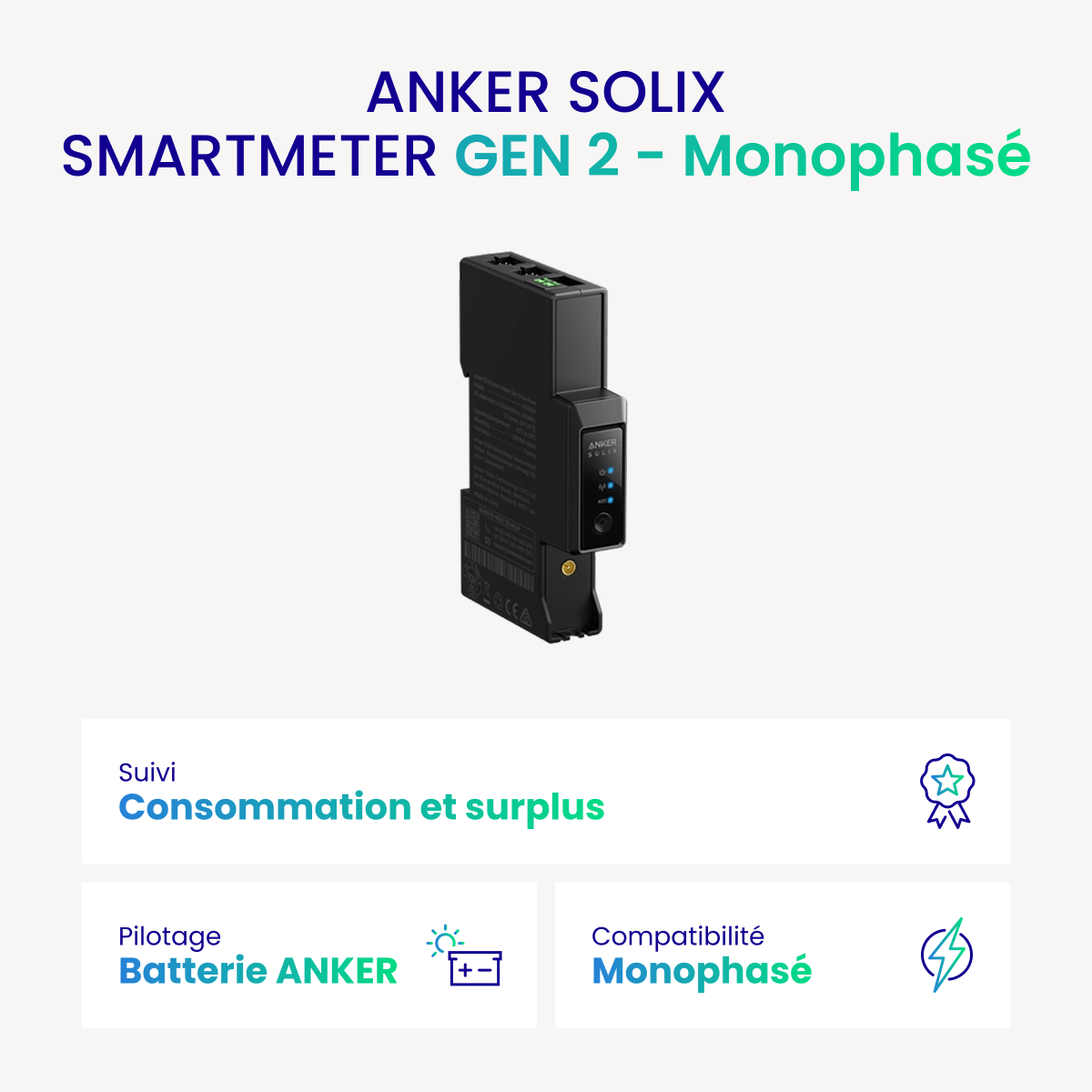 Compteur intelligent Anker SOLIX Gen 2 - Monophasé