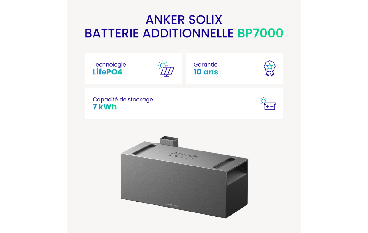 Batterie Anker SOLIX BP7000 7 kWh - Extension Solaire Solarbank Max AC
