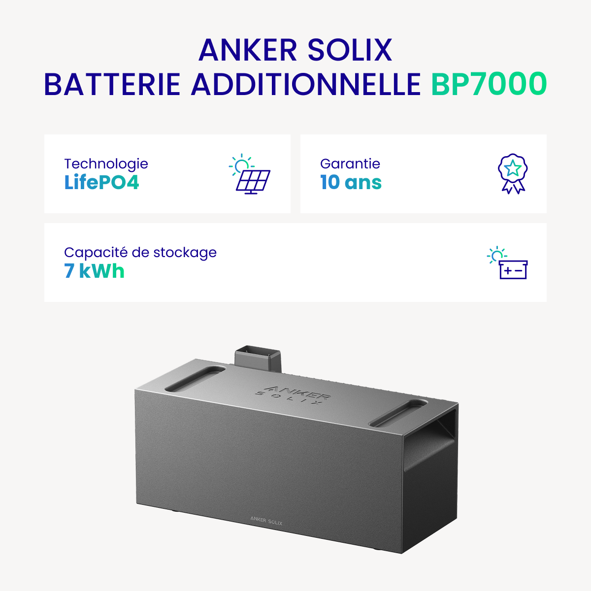 Batterie Anker SOLIX BP7000 7 kWh - Extension Solaire Solarbank Max AC