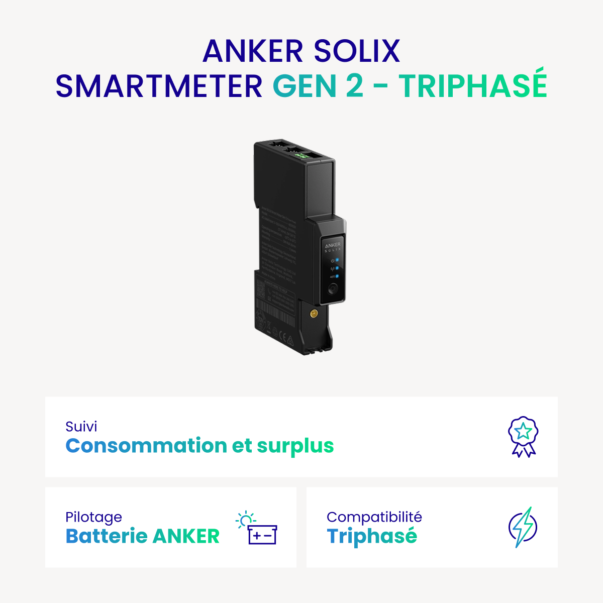 ANKER SOLIX SMARTMETER GEN 2 - Triphasé