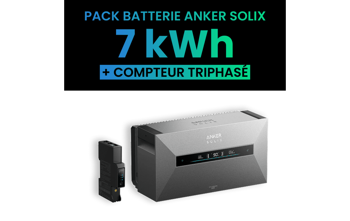 Pack Batterie Anker SOLIX Solarbank Max AC 7kWh + Compteur Triphasé