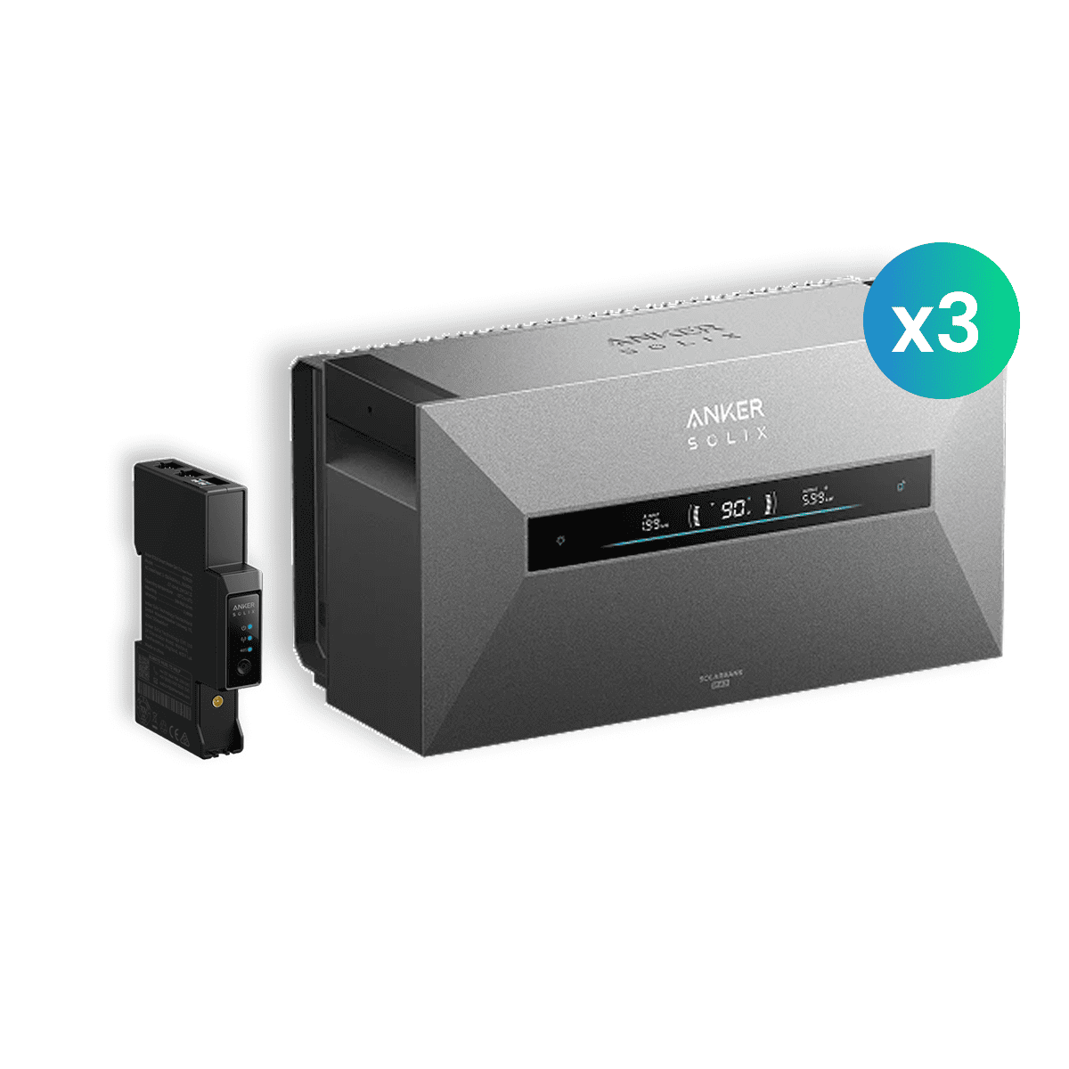 Pack 3 Batteries Solaire Anker SOLIX Solarbank Max AC 21 kWh + Compteur Triphasé Gen 2