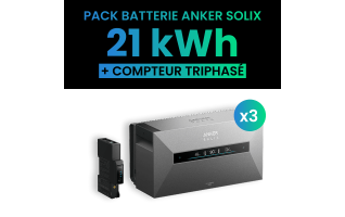 Pack 3 Batteries Solaire Anker SOLIX Solarbank Max AC 21 kWh + Compteur Triphasé Gen 2