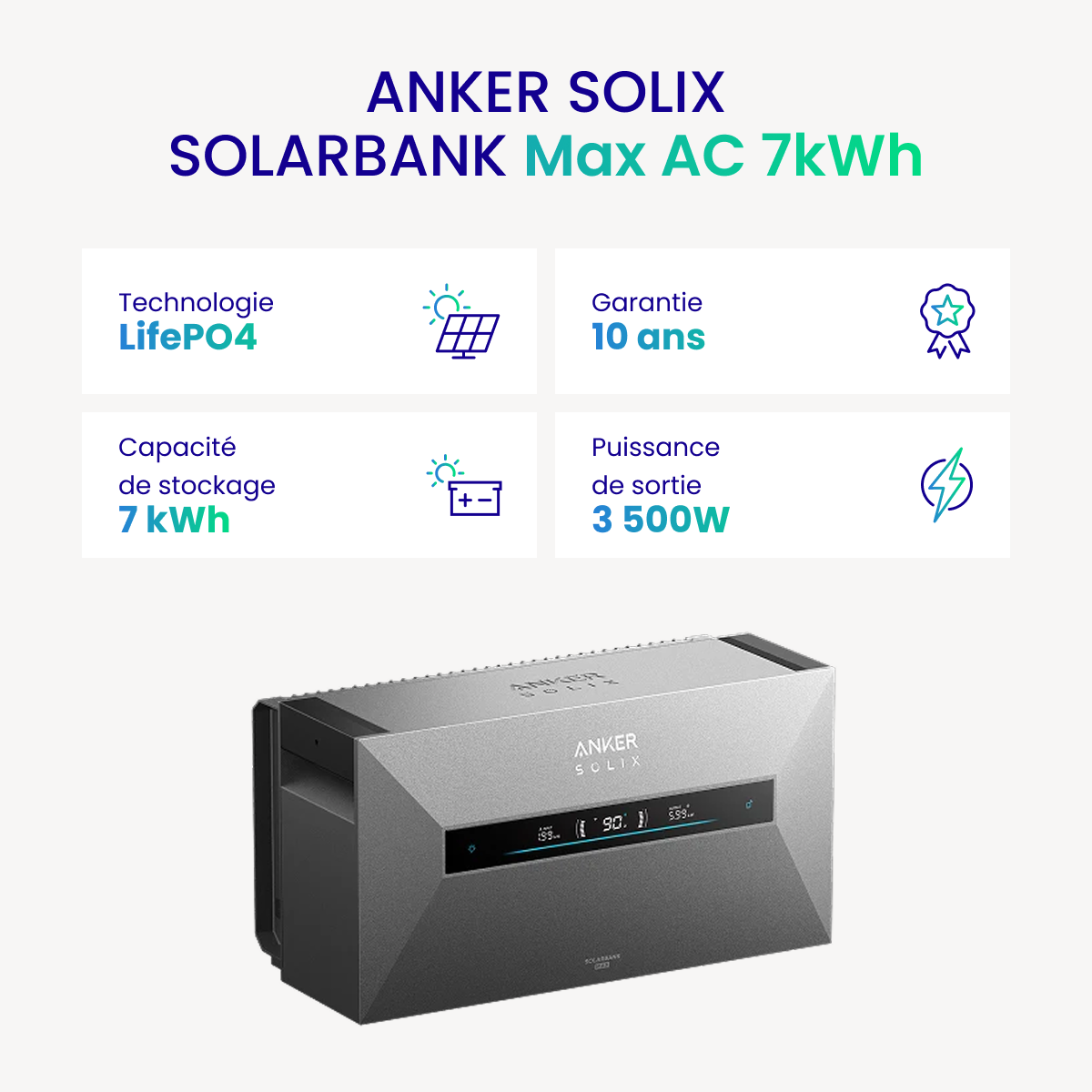 Batterie Solaire Anker SOLIX Solarbank Max AC 7 kWh - Mon Kit Solaire