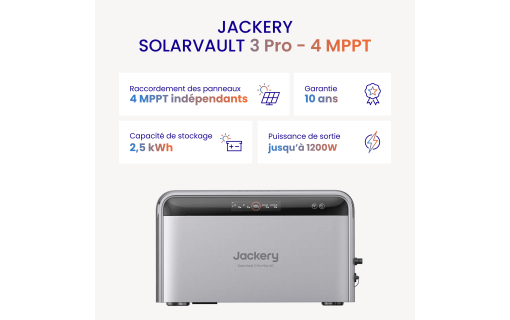 Batterie Solaire Jackery SolarVault 3 Pro 2,52 kWh - 4 MPPT