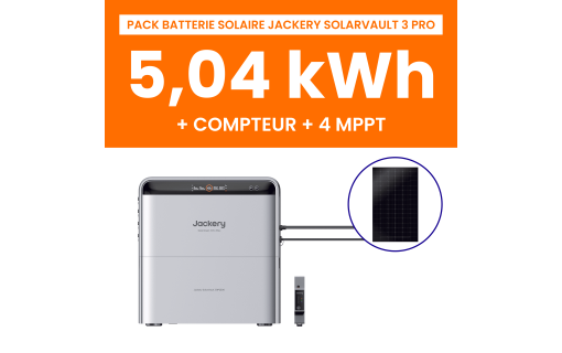 Pack Batterie Solaire Jackery SolarVault 3 Pro 5,04kWh + Compteur Intelligent 1P