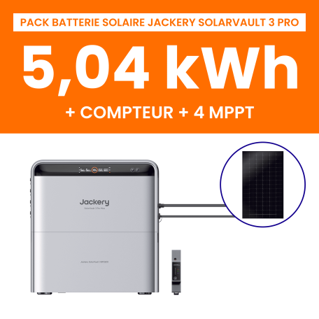 Pack Batterie Solaire Jackery SolarVault 3 Pro 5,04kWh + Compteur Intelligent 1P