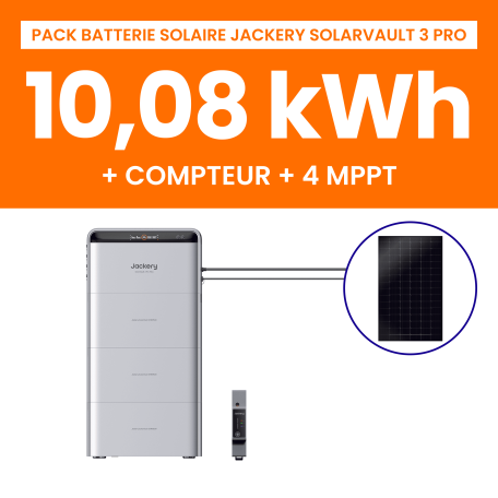 Pack Batterie Solaire Jackery SolarVault 3 Pro 10.08kWh + Compteur Intelligent 1P