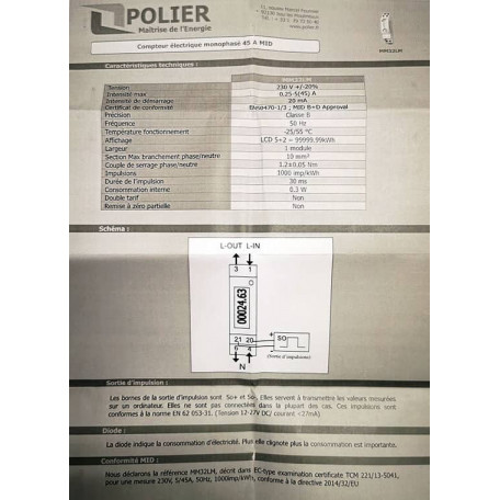 Compteur de production d'énergie informations