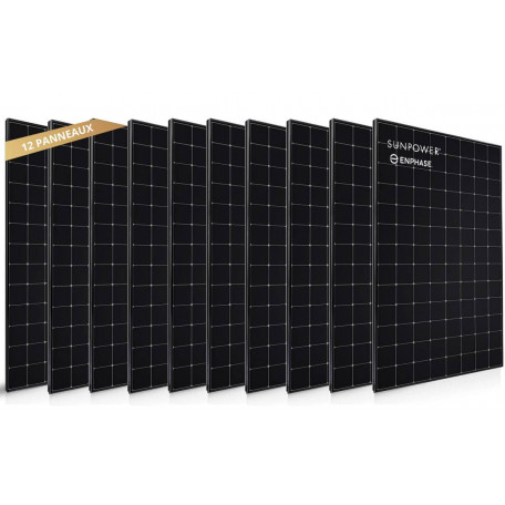 12 panneaux solaires Sunpower 400 Wc