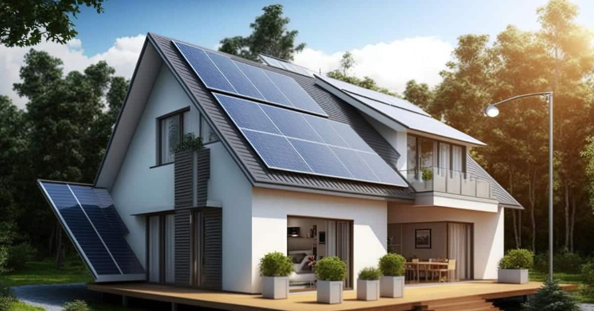 Maison équipée de kits solaires fonctionnels.