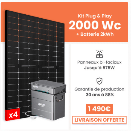 Kit Solaire Plug And Play Amerisolar 4 panneaux avec batterie zendure