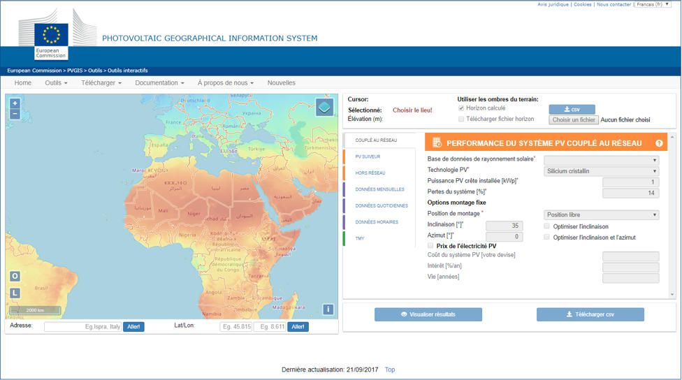 Calculer votre production potentielle avec le logiciel PvGis