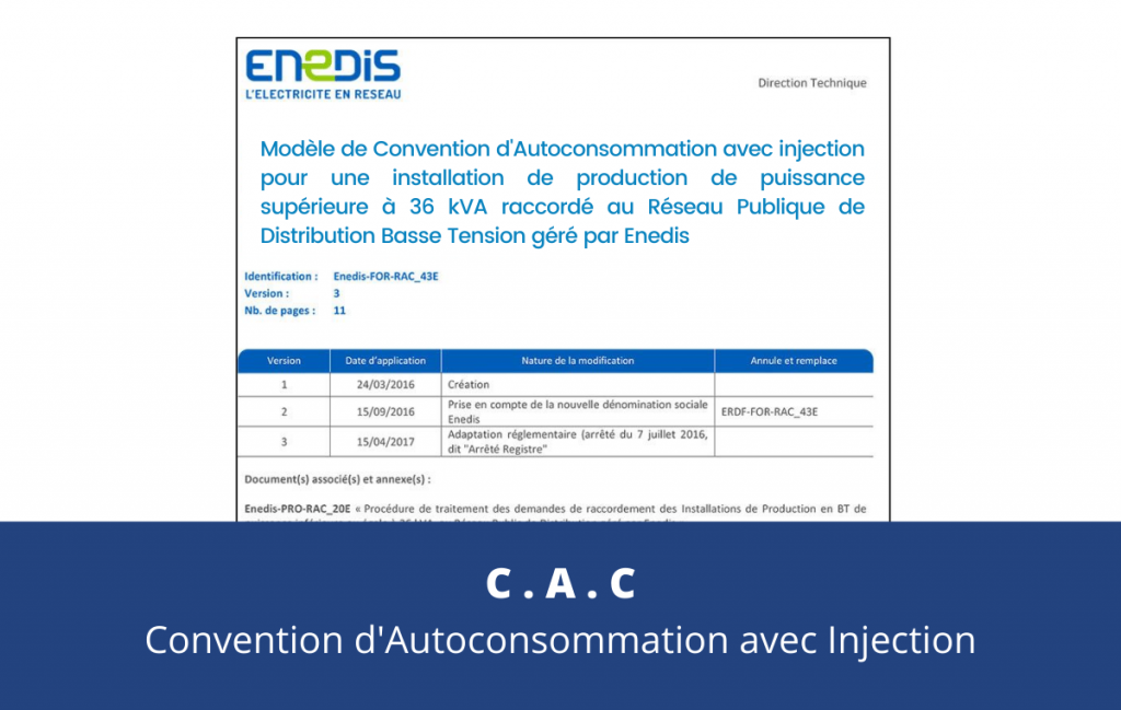 demarche administrative cac convention autoconsommation