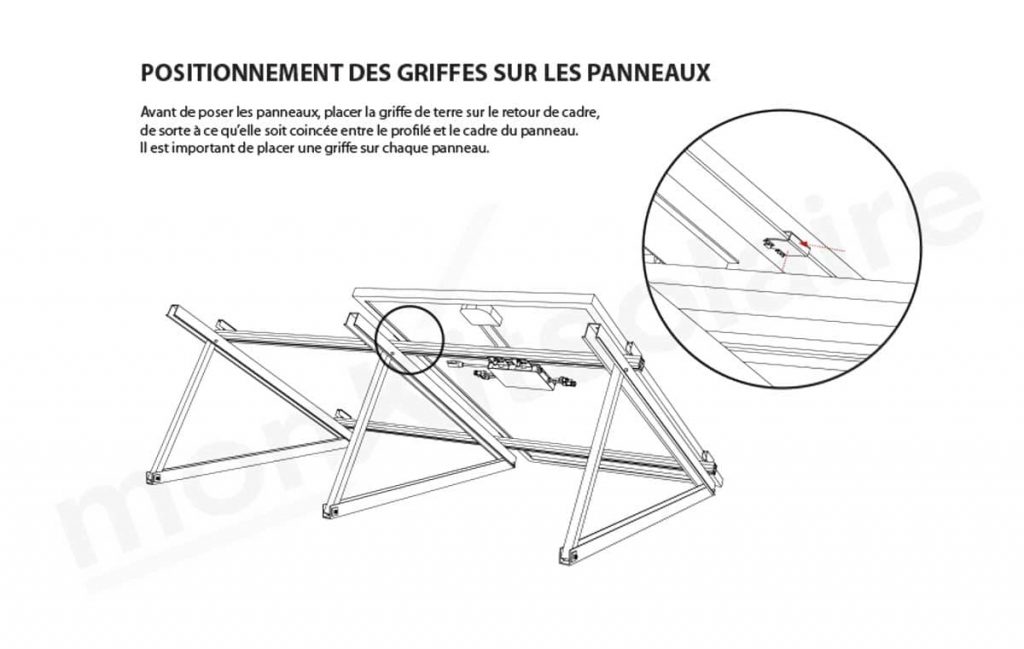 mise terre montage terragrif panneau solaire