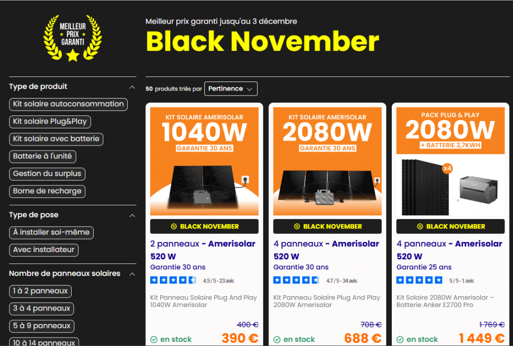 Black friday chez mon kit solaire