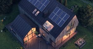 panneau photovoltaïque sur une grande maison