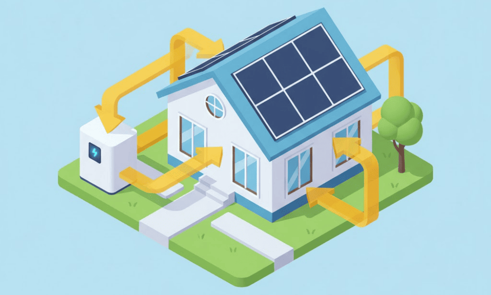 schéma fonctionnement kit solaire avec batterie