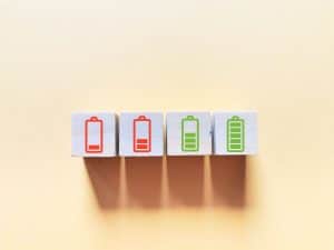 Icones de batterie représentant la profondeur de décharge des batteries solaires