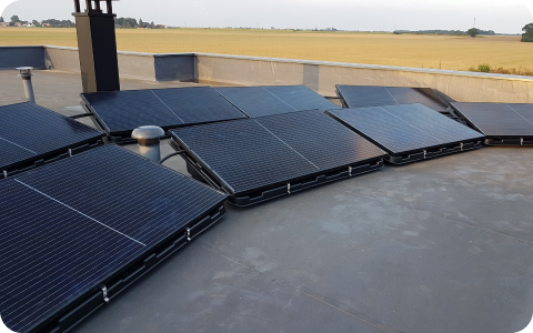 Support passe toit pour 2 câbles solaires