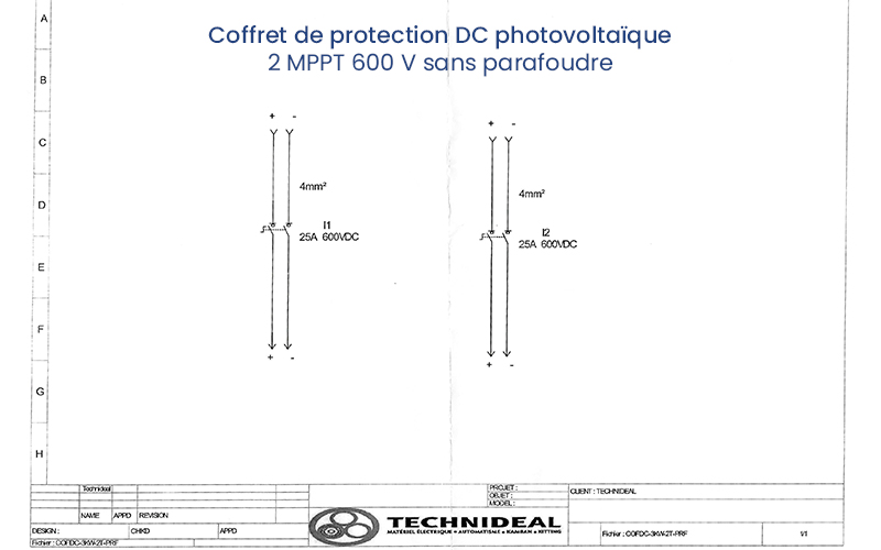 Schema coffret DC 2 MPPT 600V sans parafoudre