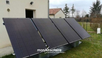 Installation du kit solaire autoconsommation 1200 W au sol, chez Sébastien