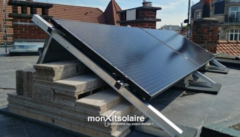 Installation du kit solaire autoconsommation 600 W sur toiture plate
